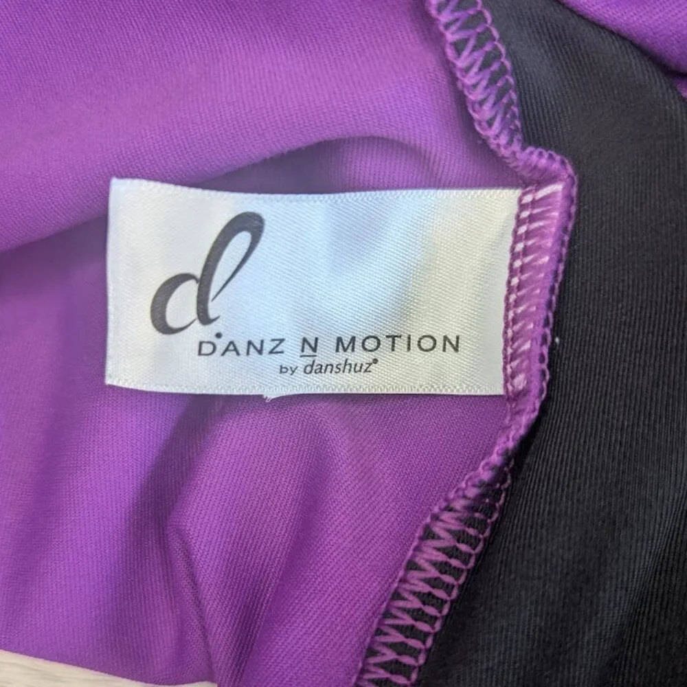 Danznmotion Twist Front Dance Leotard | Sparkling Grape | Child 12/14